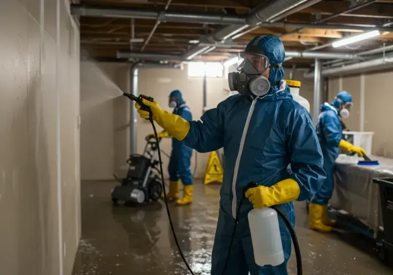 Basement Sanitization and Antimicrobial Treatment process in Wadesboro, NC