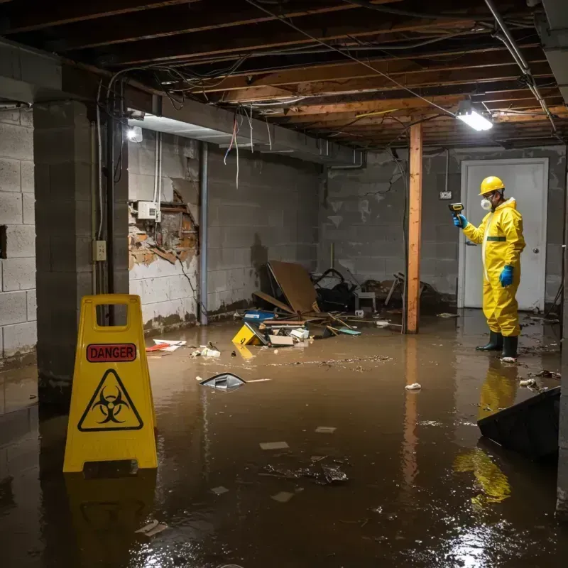 Flooded Basement Electrical Hazard in Wadesboro, NC Property