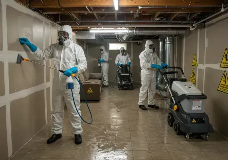 Basement Moisture Removal and Structural Drying process in Wadesboro, NC